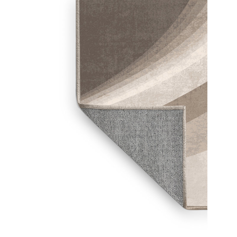 Tapis beige lavable à la machine de couleur unie minimaliste Paizlea, 4 x 2