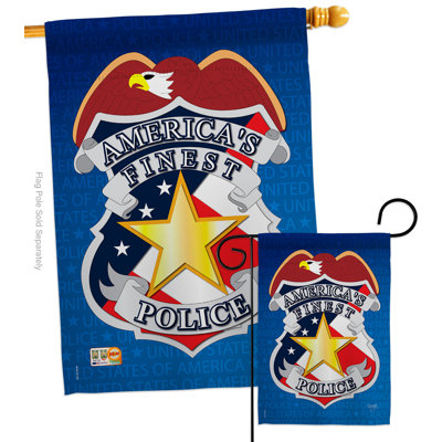 Mélange de polyester décoratif à 2 côtés 40 x 28 po à impressions policières ensemble de drapeau