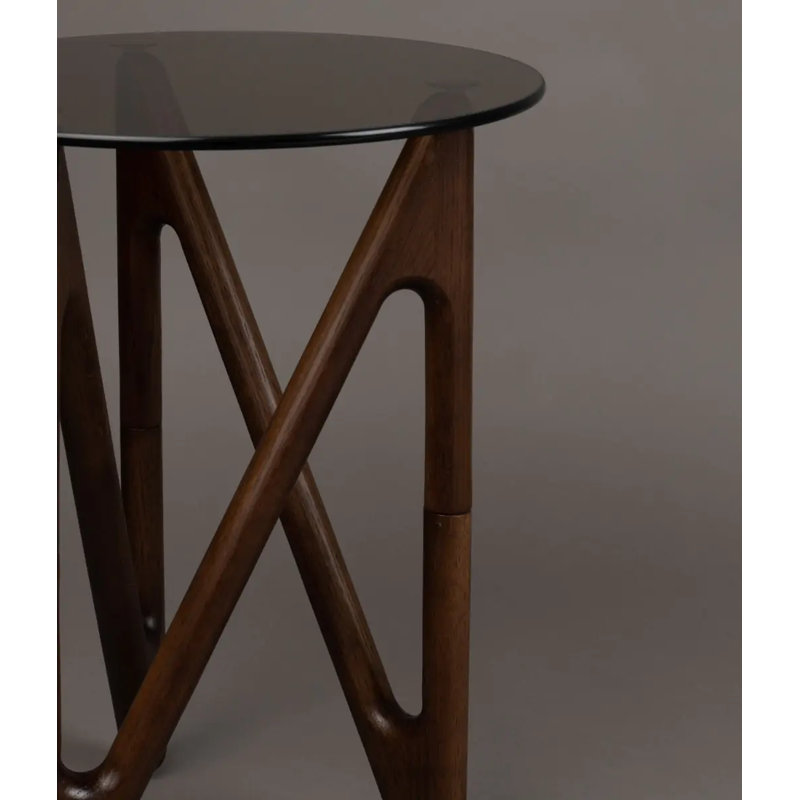 Naia Glass Top Single, Walnut