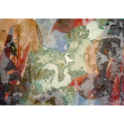 Papier peint abstrait - Vieux mur de plâtre coloré