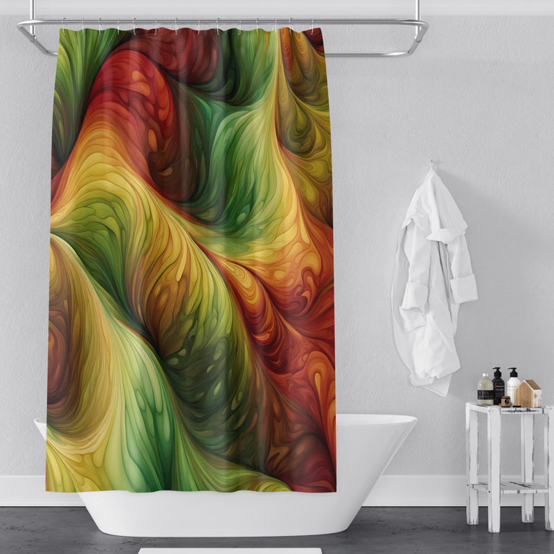 Rideau de douche abstrait, H 72 po x l 70 po