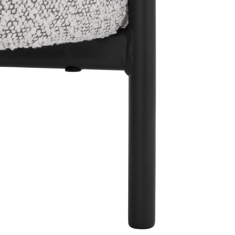 Repose-pieds rond 17 po Adria, Boucle gris clair