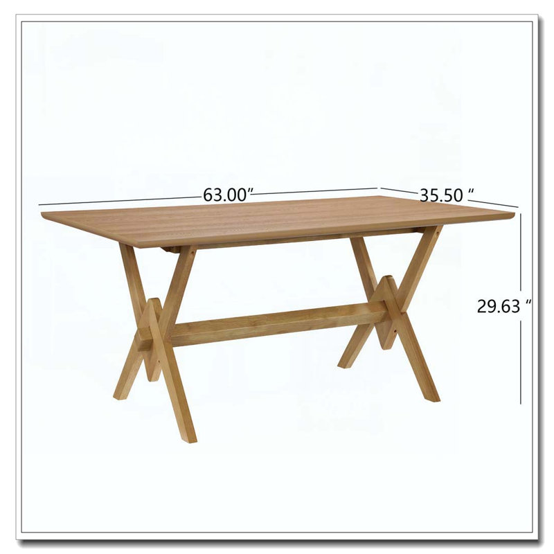 Table de salle à manger en bois, Naturel, Naturel