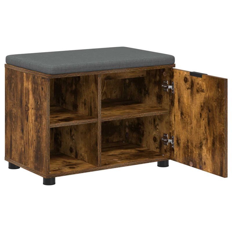 Storage Bench, 46cm H x 60cm W x 38cm D, Smoked Oak