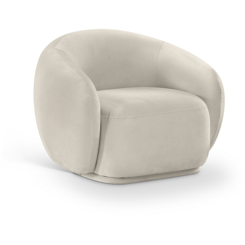 Emery Velvet Chair, Cream Velvet