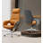 Height-Adjustable Leather Office Chair with Fixed Armrests