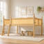 Lit mezzanine en bois avec barrières de sécurité, échelle et tablette de chevet-1394932076-1394932078