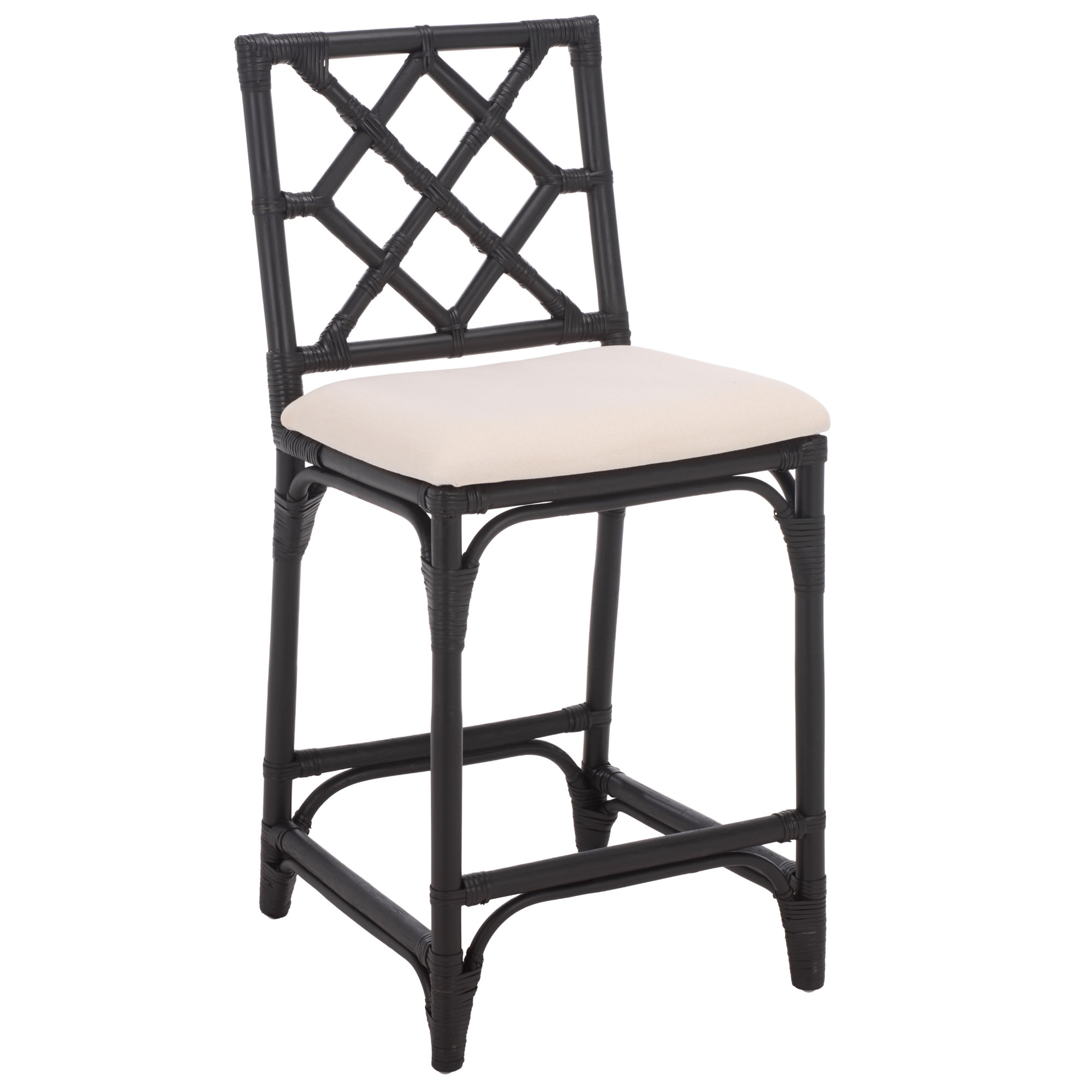 Bhumi Barstool with Cushion, Black