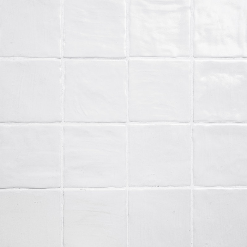 Rava Canvas 4 in. x 4 in. Zellige Look Satin Ceramic Wall Tile, Canvas