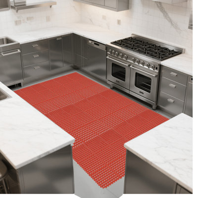 Tapis de cuisine en caoutchouc, catégorie de tapis de sol antidérapant antidérapant, absorption des chocs imperméable à haute densité, surface texturée facile à nettoyer pour évier de cuisine