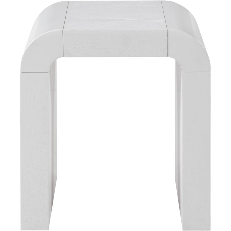 Toulon Oak Veneer End Table, White