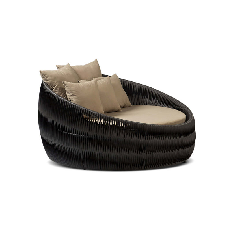 Verona Outdoor 2 - Seat Patio Daybed, Sand, Black