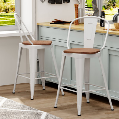 High Back Metal Counter And Bar Stools by Trent Austin Design