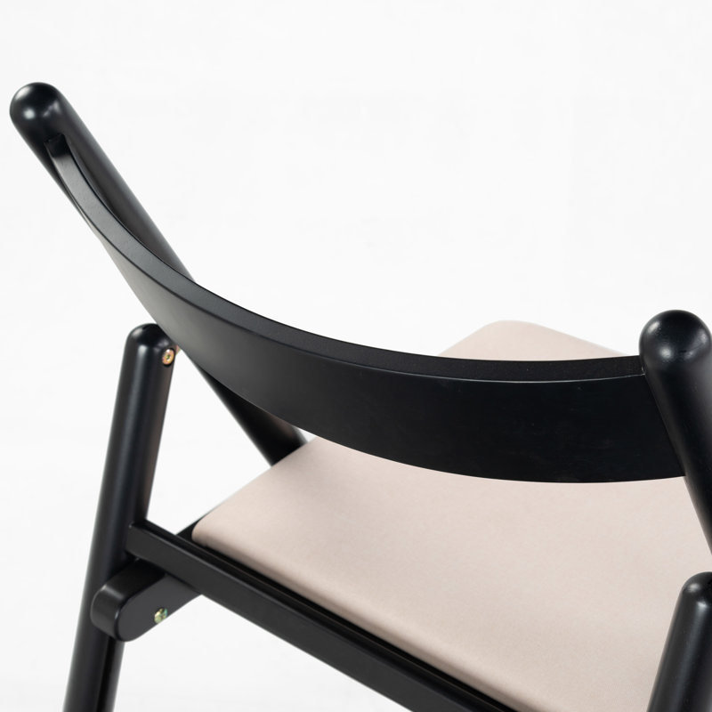 JACIE LINEN SEAT FOLDING CHAIR, Black