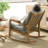 Natural comfortable oak rocking chair