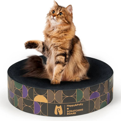  Cat Scratcher Cardboard Bed, Round Scratching Pad For Indoor Cats, Double-sided Usable