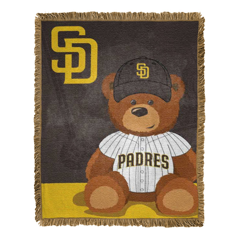 MLB San Diego Padres Baby Throw Blanket, Field Bear, Warm Baseball Fan Comfort, 36x46 Inches  