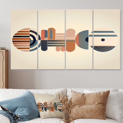4 pièces d'art mural Minimal Geometrics