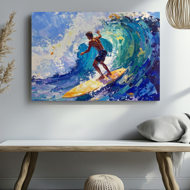 «Ride The Wave», impression sur toile, impression sur toile, art mural sur toile, prêt à accrocher, H 9 po x l 12 po