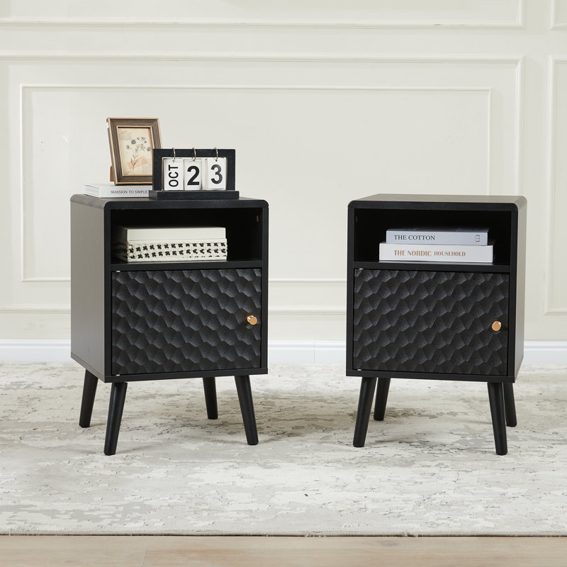 Table de chevet pour table de chevet (ensemble de 2), Noir