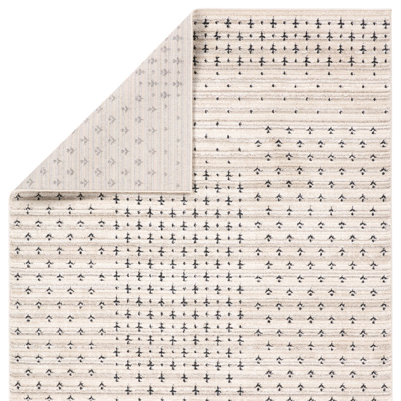 Vibe by Union Rustic Loehrke Powerloomed Tribal Tan/Taupe Area Rug, Rectangle 5' x 8'
