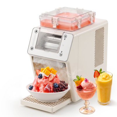 BacklD Snow Ice Slush Machine for Home, Compact Slushie Maker and Frozen Drink Machine with 8 Speeds, Professional Milk Ice Shaver with Auto Clean Mode for Slushies, Frappes and Margaritas, Cream White