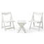 Chaise de table blanche pliable Hips White, avec 2 chaises et pliable rectangulaire blanche