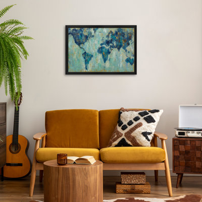 Map Of The World Premium Framed Poster by Silvia Vassileva
