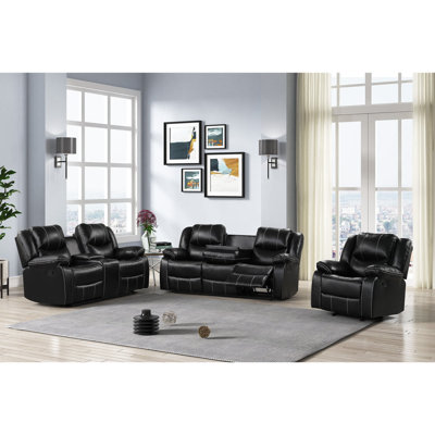 Byrin 3 - Piece Faux Leather Living Room Set