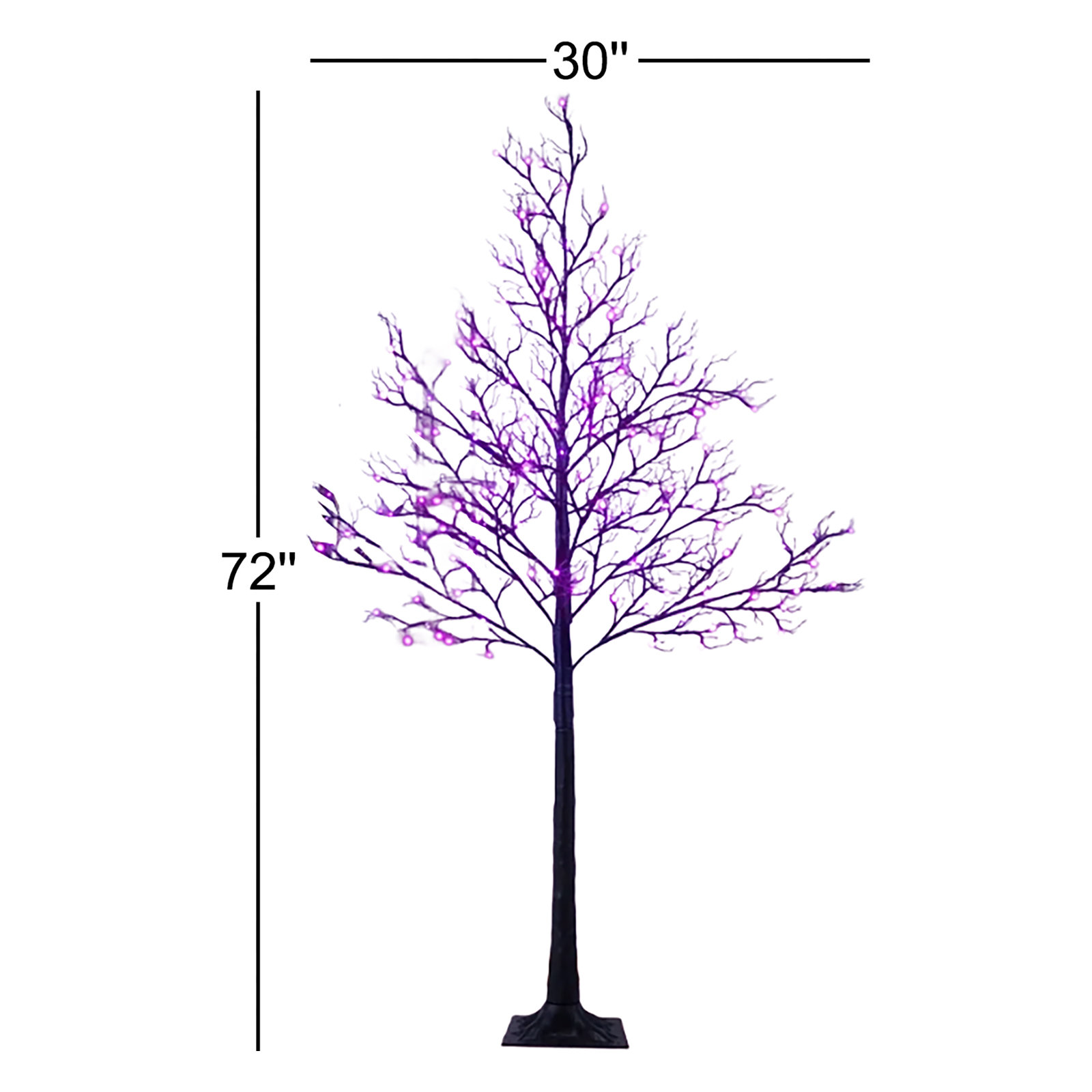 6' Halloween Black Willow LED Tree