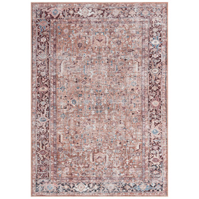 Kuester Oriental Rust Machine Washable Area Rug