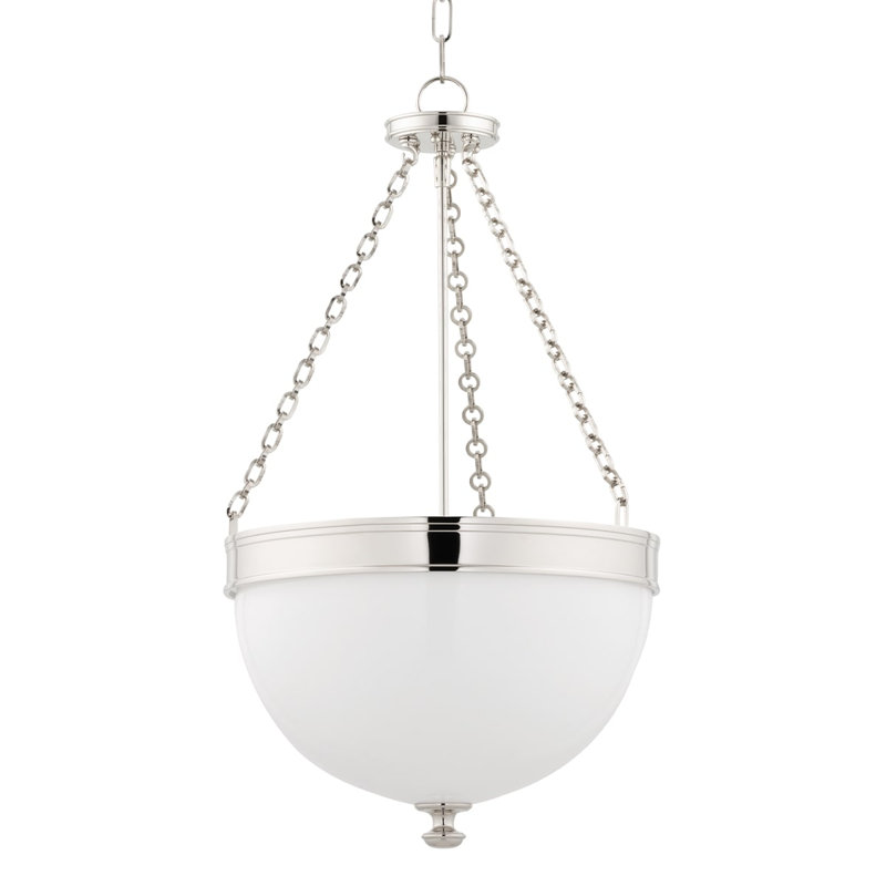 Barrington 3 - Light Unique/Statement Pendant, Polished Nickel, 17"