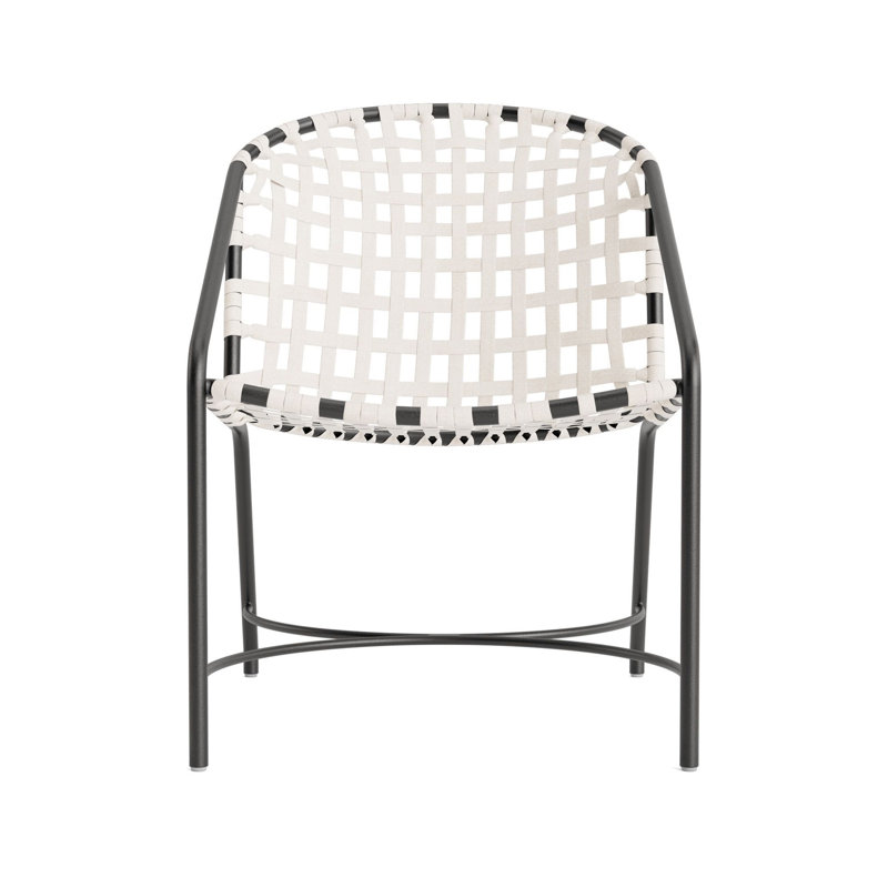 Kantan Outdoor Lounge Chair, Mica/White Suncloth Lace