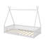 Lit simple en bois avec clôture-2020481926