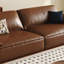 Canapé modulaire en cuir véritable brun Brownness