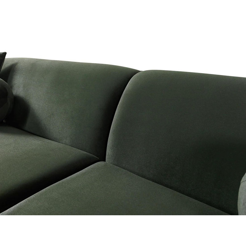 Canapé modulaire en velours 2 pièces, Velours vert