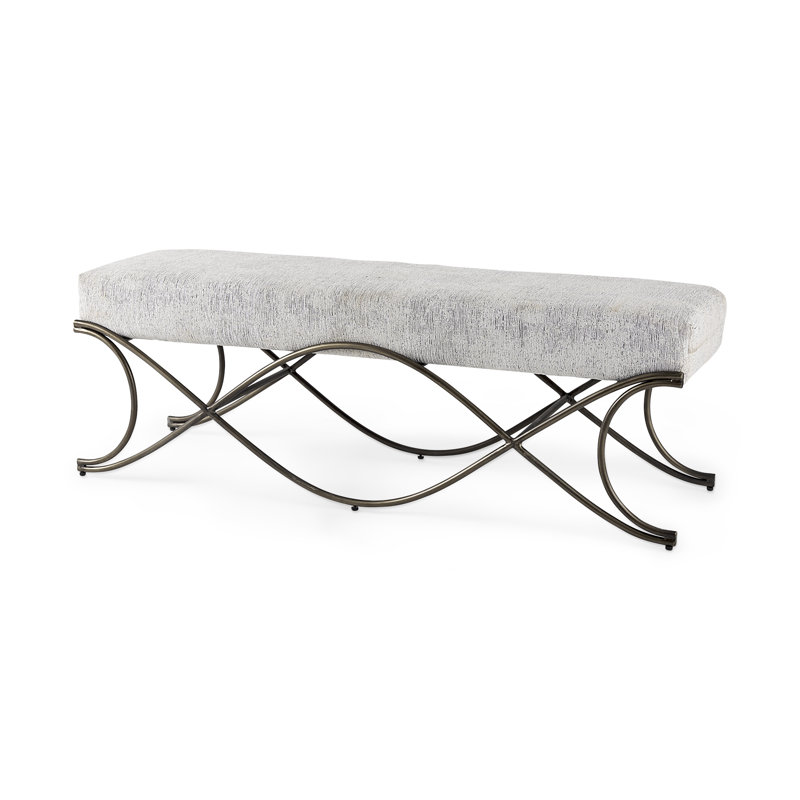 Banc rembourré Marna, Gris foncé