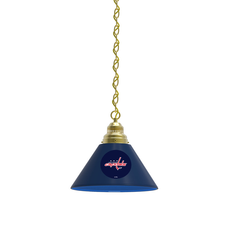 Luminaire suspendu conique 1 lumière NHL, Laiton, Washington Capitals
