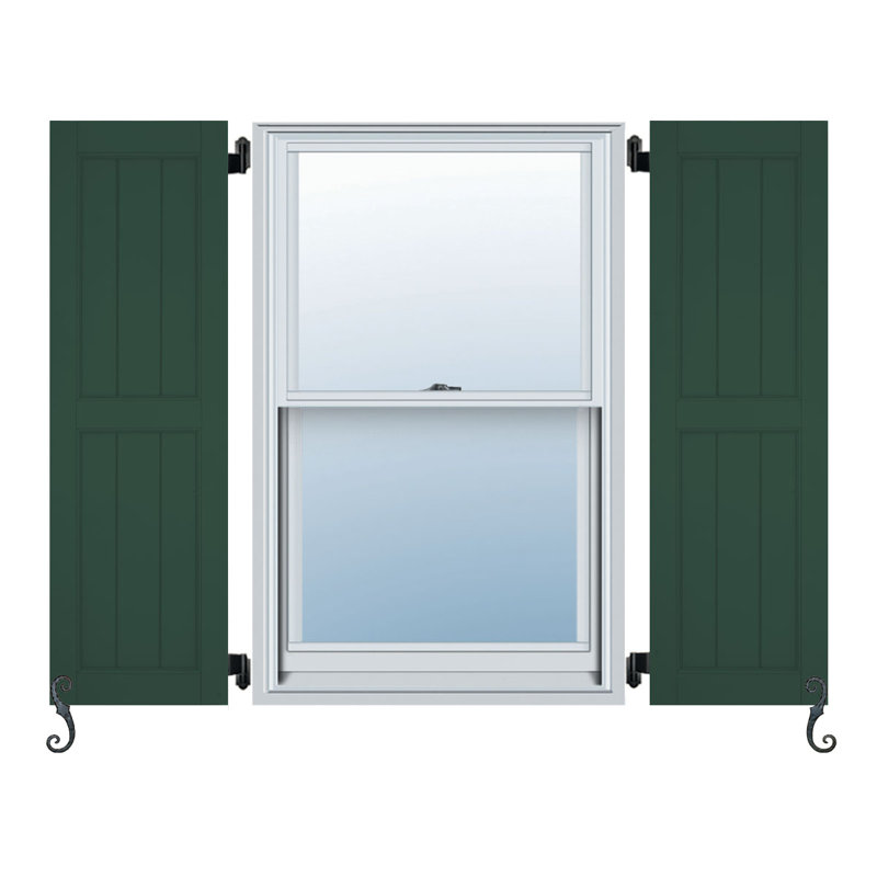 Paire de volets et de lattes Atlantic, Vert forêt, 15 po, 45 po