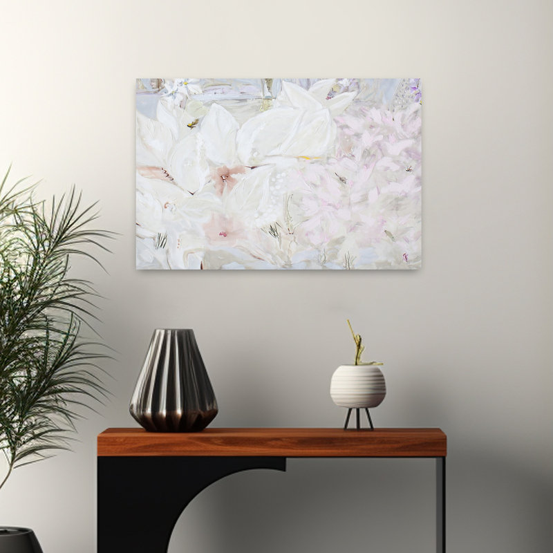 Contemporary Art Lilac Flower Wall Art, H 16 po x l 24 po