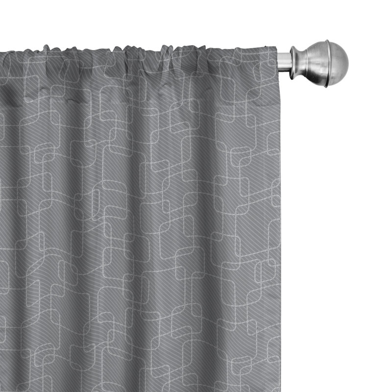 Geometric Semi-Sheer Rod Pocket Sliding Panel, 28" x 95"