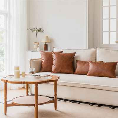 Faux Leather Pillow Cover