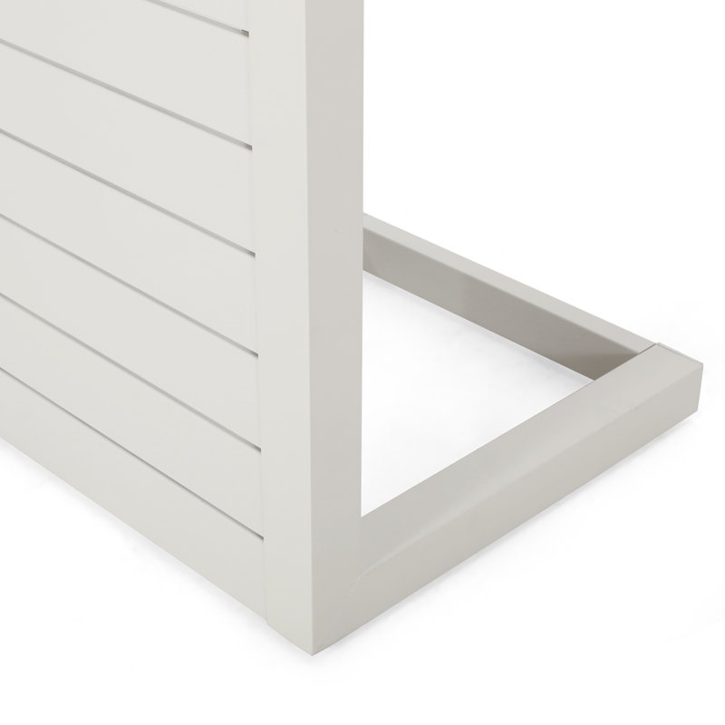 Burnam Outdoor Metal Chaise Lounge Set with Table, White