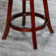 Tabouret pivotant à dossier en X de 30 po de hauteur de bar, tabouret, siège en tissu à finition cerisier-222915885-222915880