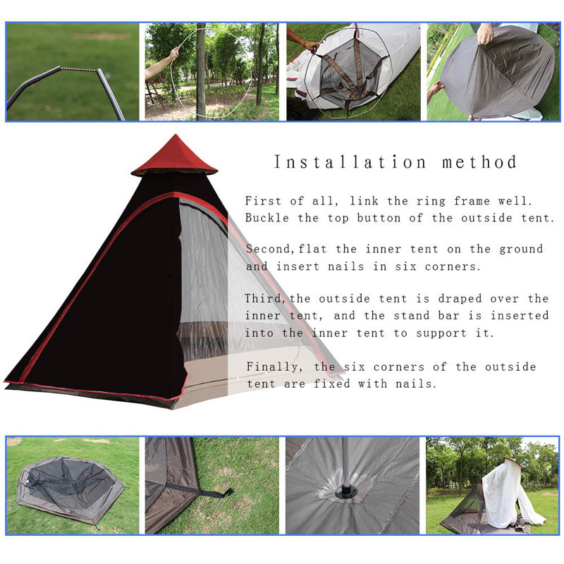 Tente de camping pour 6 personnes Dome, Noir