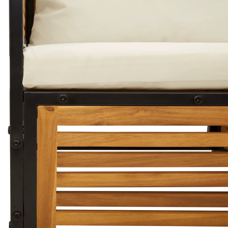 Ensemble de canapé de jardin blanc crème, bois naturel