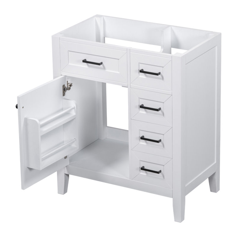 【Lavabo non inclus, meuble-lavabo de base seulement Van Meuble-lavabo de 30 po sans lavabo, base de meuble seulement, armoire de salle de bain avec tiroirs, cadre solide et panneau de fibres à densité moyenne