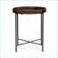 Table basse en bois de manguier avec pieds en fer pliables, peu encombrants Facile à déplacer pour le salon