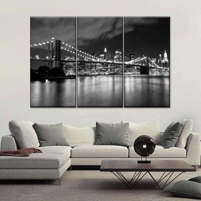" Brooklyn Bridge At Night " 3 - Pieces