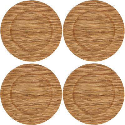 Bogor Collection Wood Striped Charger